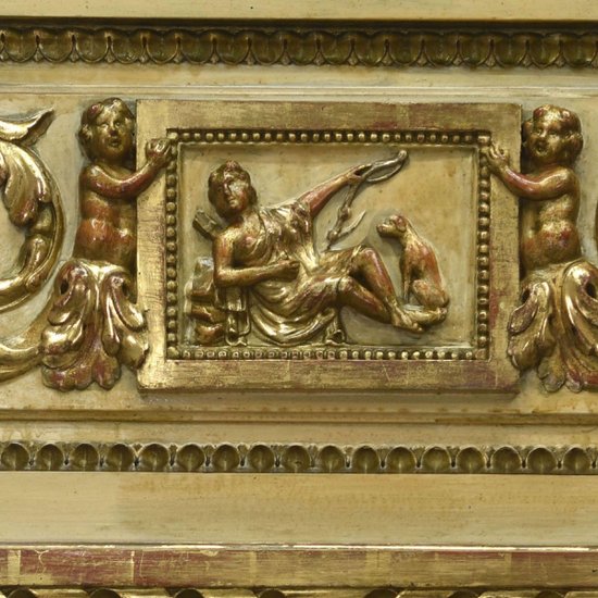 Piedmontese Trumeau In Carved And Gilded Wood Late Eighteenth Early Nineteenth