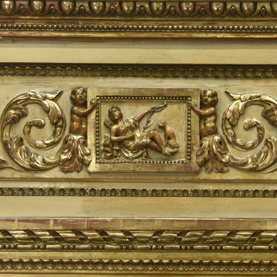 Piedmontese Trumeau In Carved And Gilded Wood Late Eighteenth Early Nineteenth