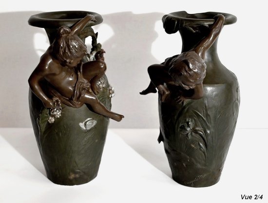 Paire de Vases en Régule, A. Moreau – Fin XIXe