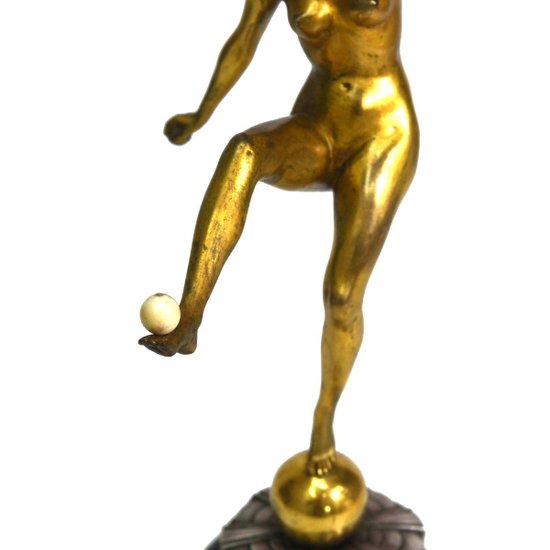 Ball Dancer Bronzo Patina Oro E Argento 1930 Art Déco