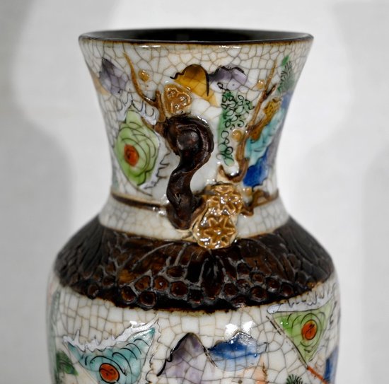 Nanjing Vase aus zerbrochenem Steingut, China - 19. Jahrhundert