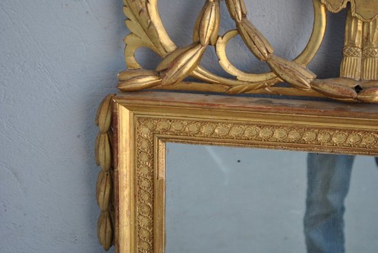 Miroir En Bois Doré Louis XVI époque XIXème