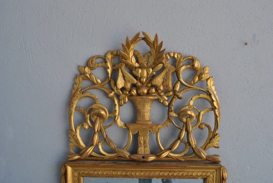 Miroir En Bois Doré Louis XVI époque XIXème