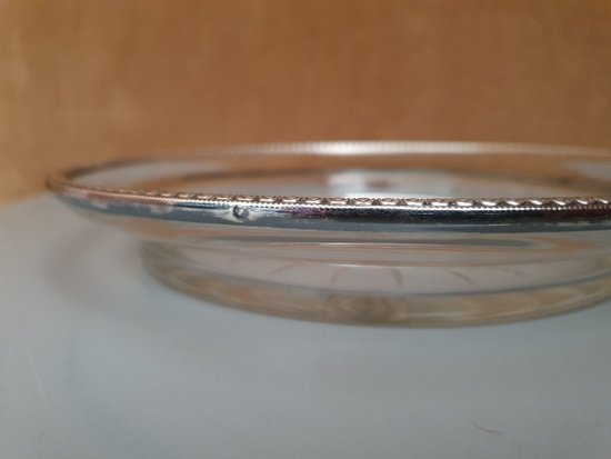 Presentation Plate , Cut Crystal And Solid Silver , Late XIX°.