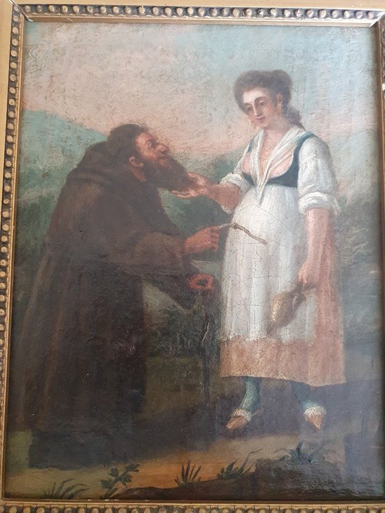 Woman And Monk , Oil On Canvas , Late 18th century.