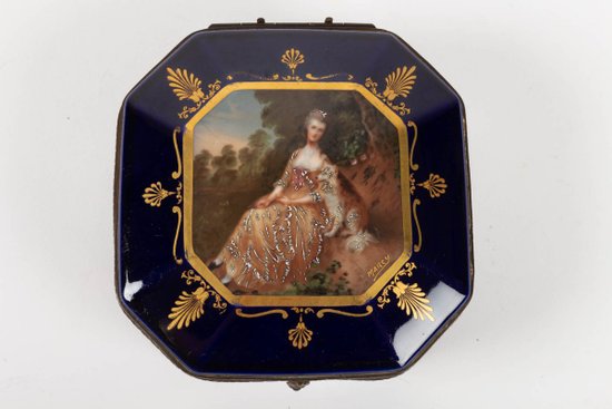 Coffret En Porcelaine Et Monture En Laiton, époque Napoléon III, Signé Marcy Limoges.