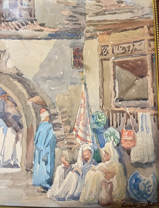 Orientalistisches Aquarell signiert CONDO DE SATRIANO (19.-20. Jahrhundert)