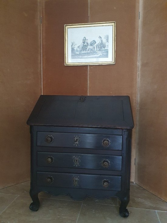 Scriban Commode, Blackened Wood, Louis XV, Late 18th/19th century.