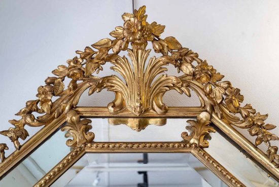 Gilded Wood Mirror Louis XV Style End of XIXth Century