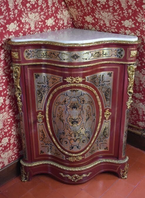 Pair of Boulle Marquetry Corner Chests Late 19th Century