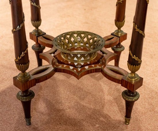 Round Pedestal Table In The Weisweiler Style 19th Century