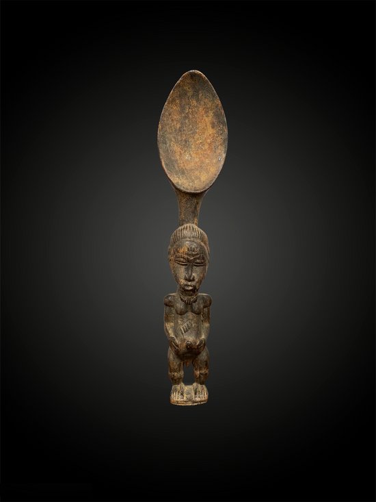 ANTHROPOMORPHIC SPOON Baoulé Culture, Ivory Coast