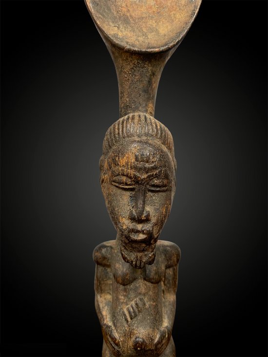 ANTHROPOMORPHIC SPOON Baoulé Culture, Ivory Coast