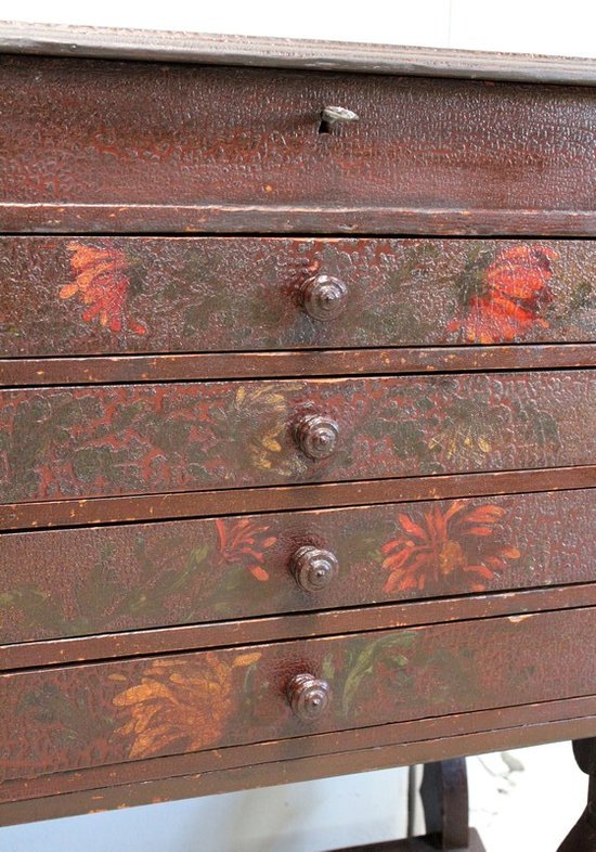 Small Pine and Varnish Cracked Chiffonnier - 1920