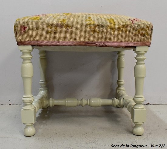 Canvas and wood stool, Louis XIV taste - End of XIXth century