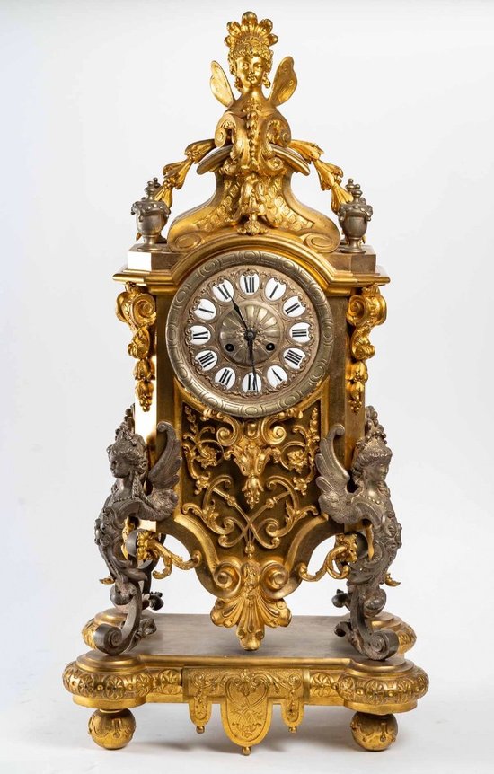 Orologio in bronzo dorato della fine del XIX secolo