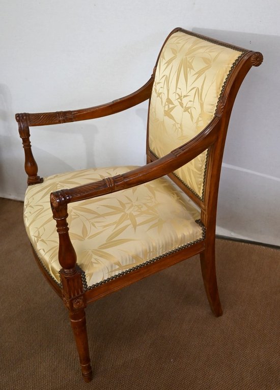 Paar Fauteuils aus Mahagoni, Stil Louis XVI / Directoire - Anfang 19.