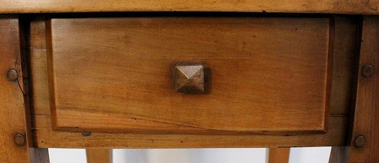 Small solid cherry wood end table, Louis XV taste - 2nd half of the 19th century