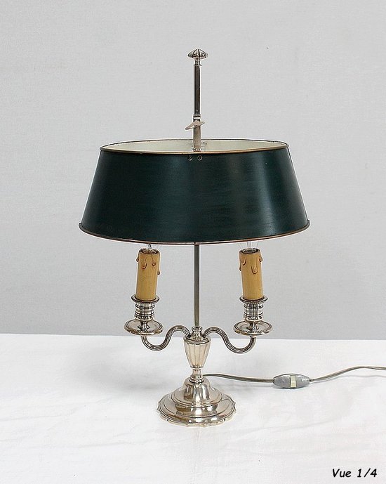 Lampe Bouillotte en Métal argenté, style Empire - Début XXe