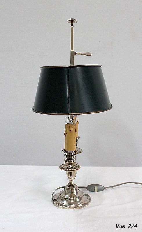 Lampe Bouillotte en Métal argenté, style Empire - Début XXe