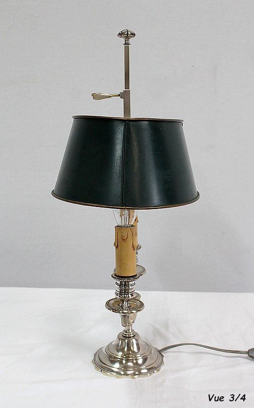 Lampe Bouillotte en Métal argenté, style Empire - Début XXe