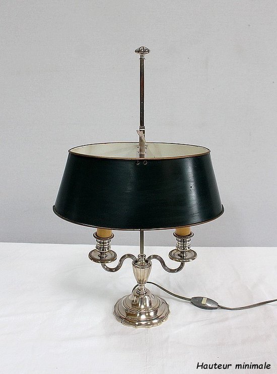 Lampe Bouillotte en Métal argenté, style Empire - Début XXe