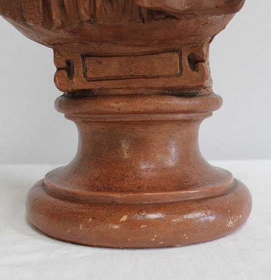 Grande busto di donna in terracotta, firmato A. Blanc - 1900