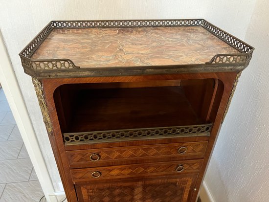 French marble top commode cabinet style Louis XVI 19th