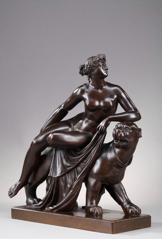 Bronze Ariane chevauchant une panthère, d'après Johann Heinrich Dannecker