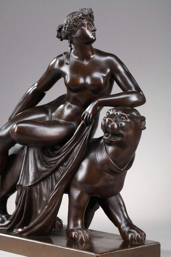 Bronze Ariane chevauchant une panthère, d'après Johann Heinrich Dannecker