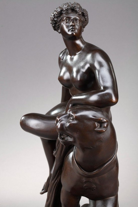 Bronze Ariane chevauchant une panthère, d'après Johann Heinrich Dannecker