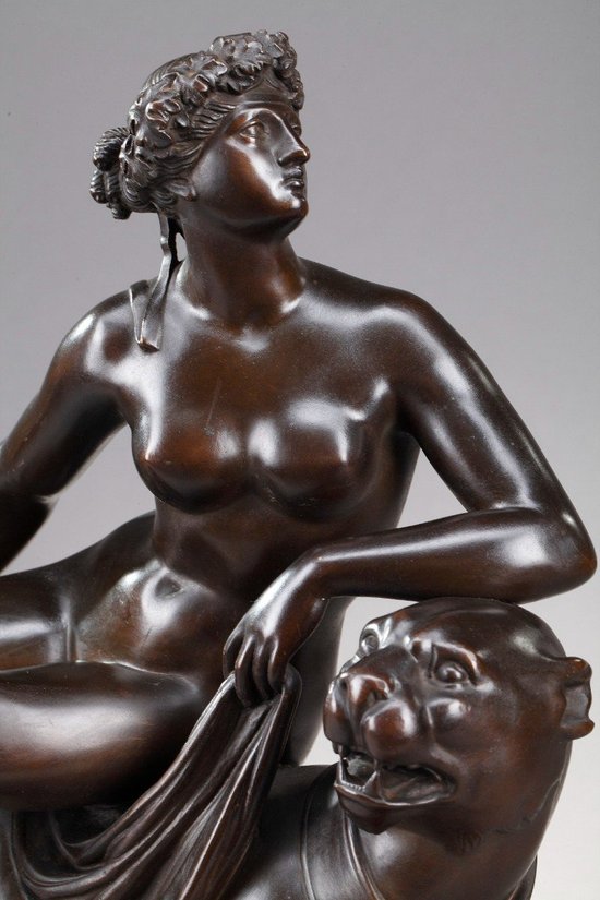 Bronze Ariane chevauchant une panthère, d'après Johann Heinrich Dannecker