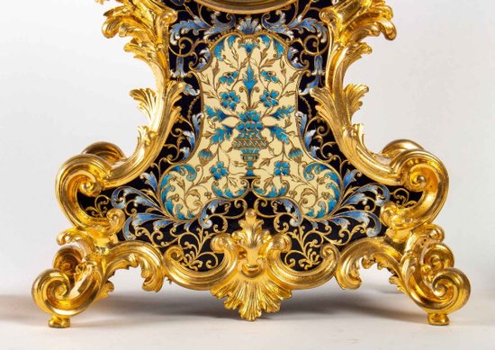 Beautiful Gilded Bronze And Cloisonné Enamel Trim End of XIX