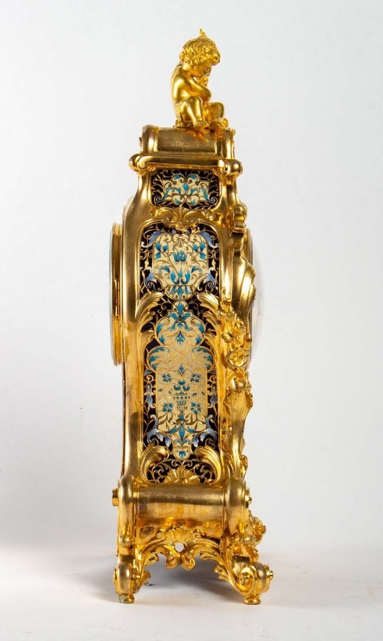 Beautiful Gilded Bronze And Cloisonné Enamel Trim End of XIX