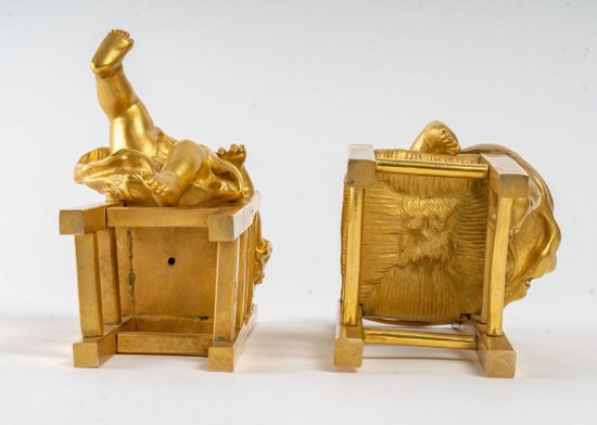 Pair Of Gilded Bronze Sculptures 19th Century