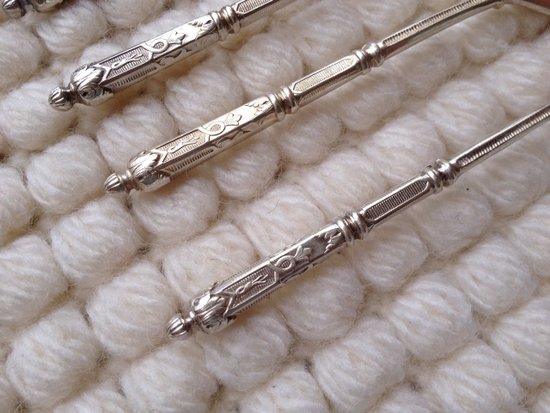 12 silver plated cake forks "Russian" model SFAM