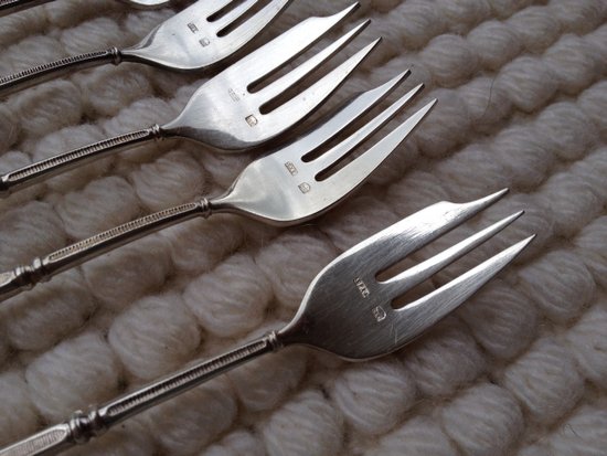 12 silver plated cake forks "Russian" model SFAM