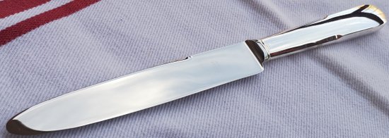 Coltello da tavola con manico in argento, stile "vieux paris" con marchio ODIOT