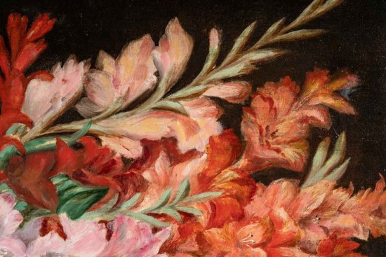 Pair Of Paintings Flowers XIXth Century