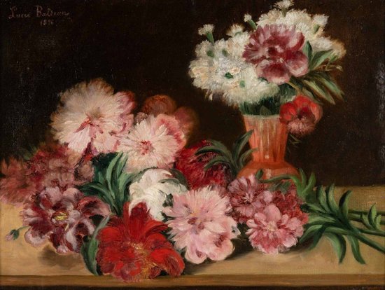 Pair Of Paintings Flowers XIXth Century