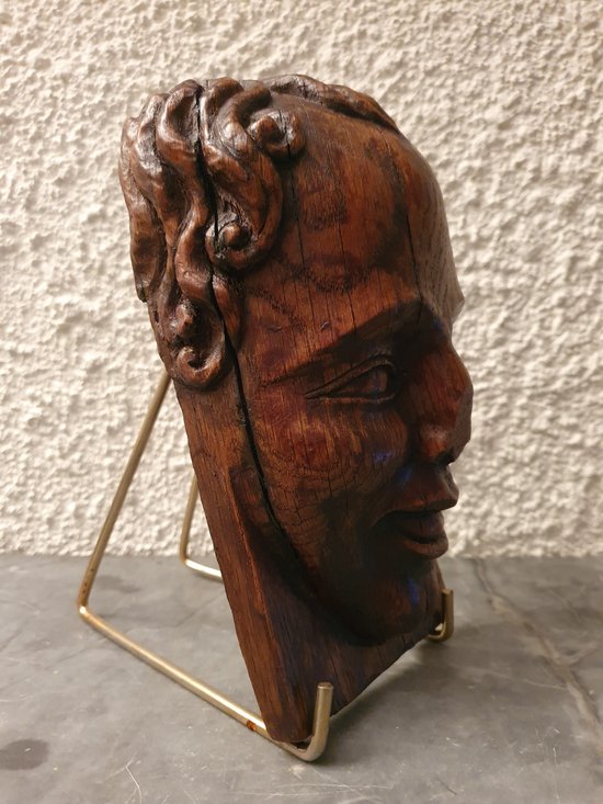 Head , Carved oak , XVII/XVIII°.