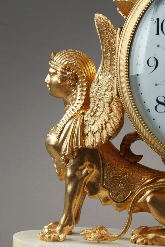 Gilt Bronze And White Marble Louis XVI Style Clock