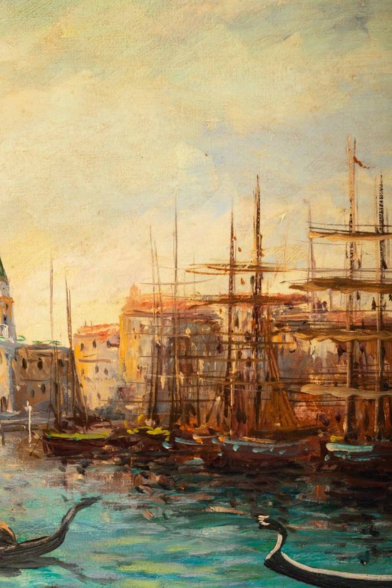 Vue De Venise, Oil On Canvas, Signed By Robert Mogisse, XX ème