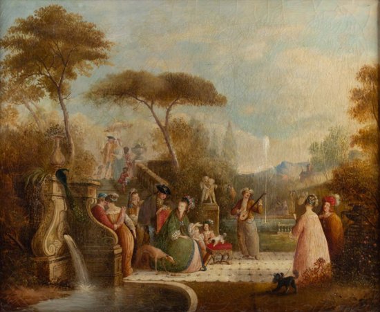 Fête Champêtre, Oil on Canvas From the 18th Century Attributed to Jean Baptiste Francois.