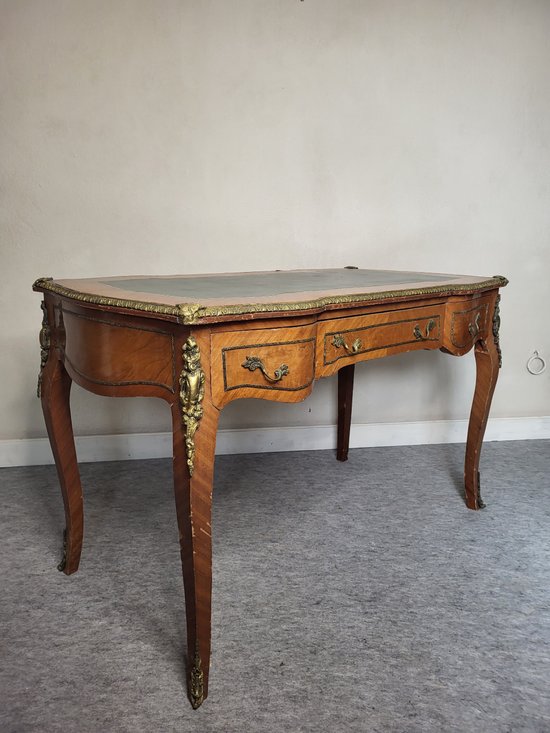 Desk in marquetry of wood Louis XV style period XIXeme