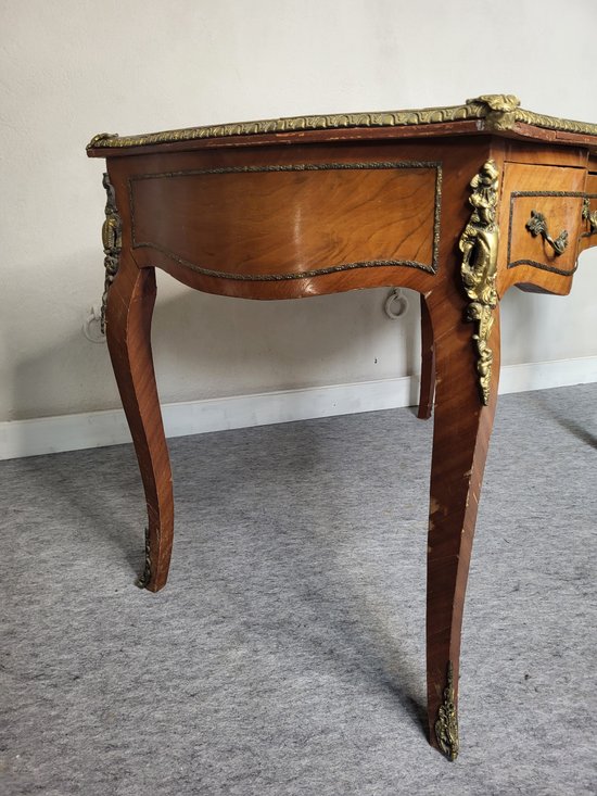 Desk in marquetry of wood Louis XV style period XIXeme