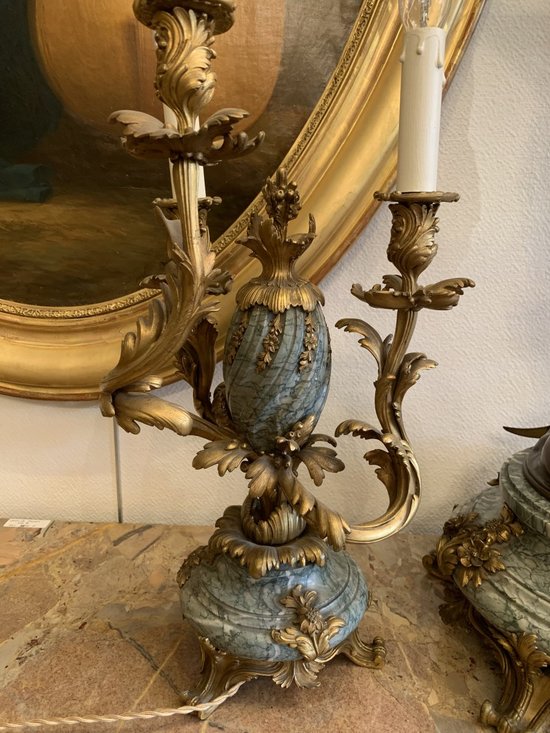 Bronze Mantelpiece And Its Two Candelabras, Napoleon III period