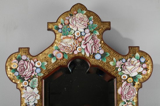 Miroir En Micro-mosaïque, Venise, Fin Du XIXème Siècle