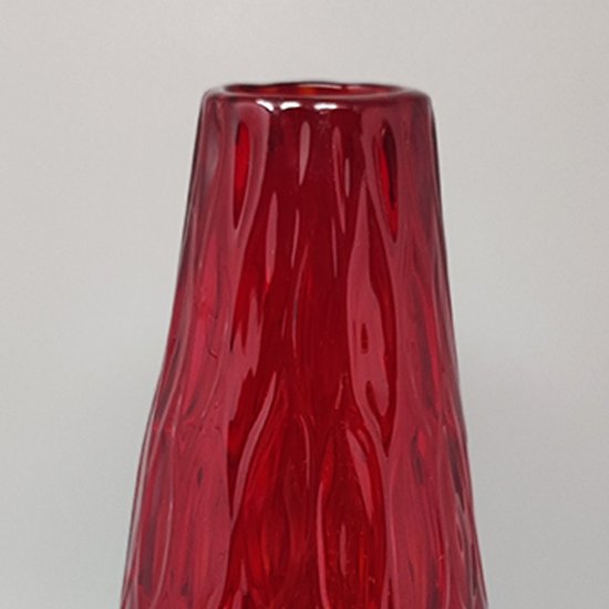 1960 Beautiful Red Vase in Murano Glass by Ca dei Vetrai. Made in Italy