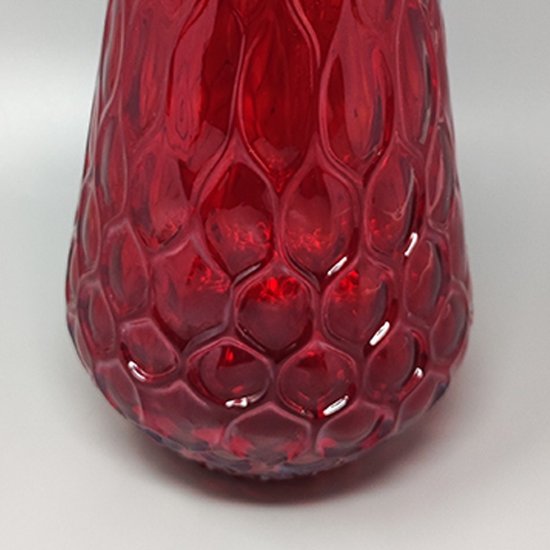 1960 Beautiful Red Vase in Murano Glass by Ca dei Vetrai. Made in Italy